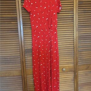 LOFT Cherry Print Red Dress
